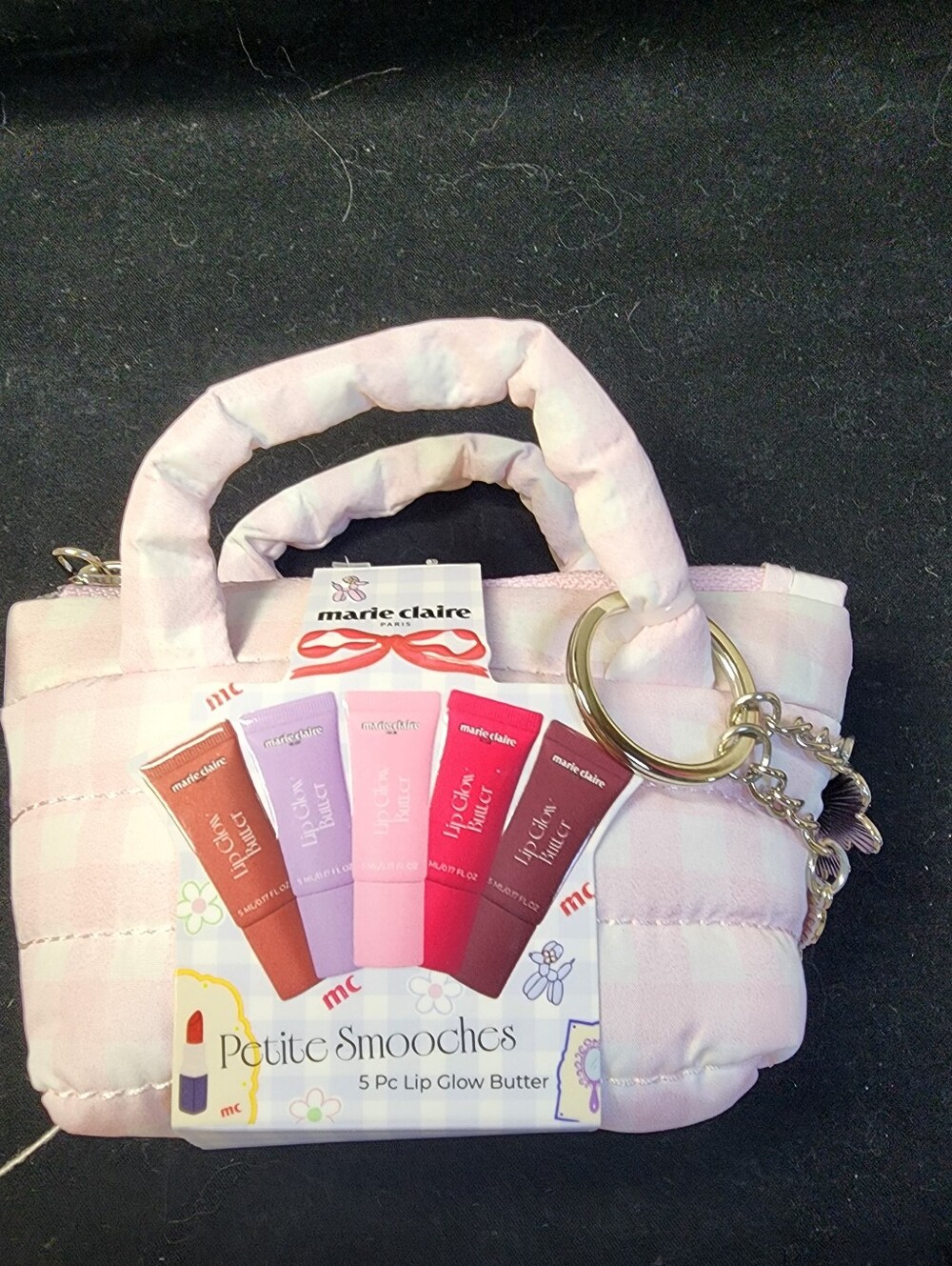 Marie Claire Petite Smooches 5 Lip Butters, Tiny Tote & Keychain